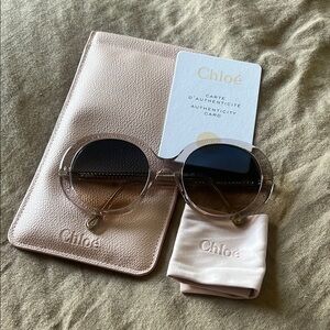 Chloe Gray and Blue Oversized Sunglasses with Gradient Lenses